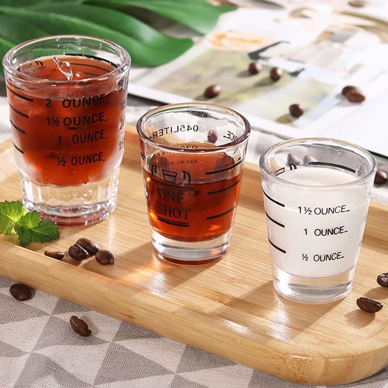 NCnnwovf Shot Glasses Measuring cup Liquid Heavy Glass Wine Glass Espresso Shot Glass 1.5OZ/45ML (2 pack-45ml) - Image 3